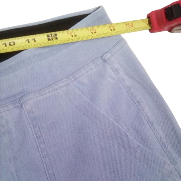 Halara Magic Mid Rise Straight Leg Stretchy Knit Cargo Jeans Light Blue L - Picture 7 of 11